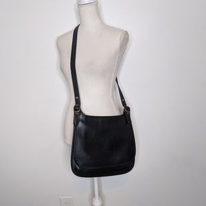Vintage Coach Black Leather Crossbody Purse Bag
